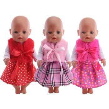 

Plush jacket + white t-shirt - dress Doll Accessories Fit 43 Cm zaps Doll Clothes 18 Inch Doll