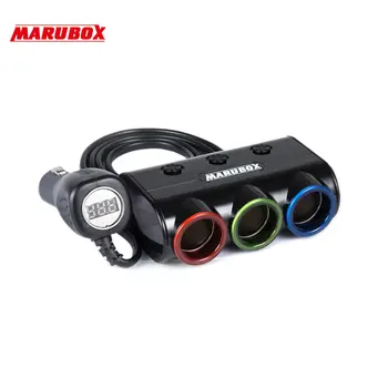 

M12 3 Ways Auto Socket Splitter Car Cigarette Lighter Socket Splitter 12V/24V DC Dual USB Port Car Charger