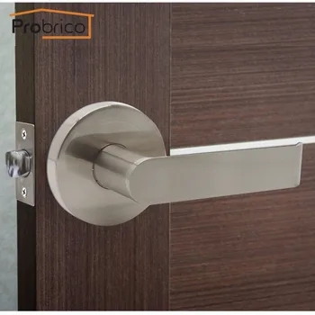 

Probrico Brushed Nickel Door Handles for interior doors front back levers latch keyless passage lcok Heavy duty door hardware