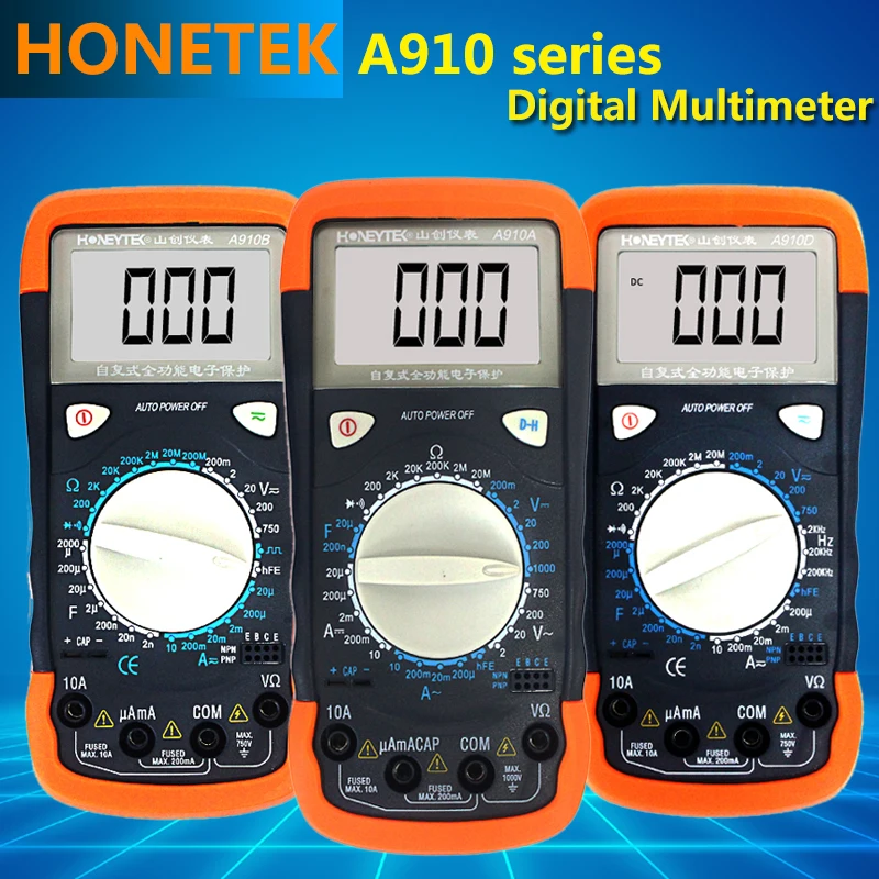 

A910 Series Auto-Ranging Digital Multimeters Electronic Measuring Instrument AC Voltage Detector Portable Test Meter