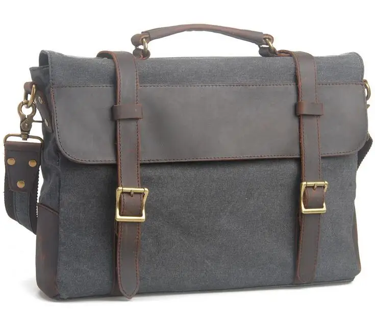 

2019 Mens Vintage Briefcase Bag Canvas Tote Bags Handbag Organizer Men Messenger Shoulder Bags Male Travel bag