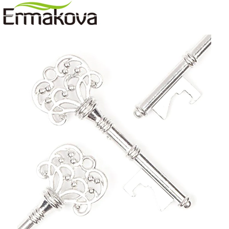 ERMAKOVA 50 шт./лот металлический скелет ключ бутылки Свадебные сувениры подарки