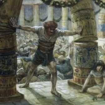 Samson Pulls Down the Pillars  James Tissot (1836-1902/French)  Jewish Museum  New York Poster Print (24 x 36)
