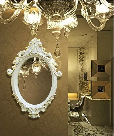 83 см x 61,5 см Европейская ванная эллипса ванная комната туалет Зеркало для ванной Американский Средиземноморский декоративное зеркало для отеля рамка