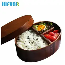 HIFUAR деревянные коробки для обеда ручной работы японский стиль суши Bento ланчбокс для детей школьная уличная столовая посуда миска контейнер для еды