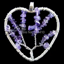 Смешанный заказ! Новая мода Wire wrap Life Tree Chips камни ювелирные изделия подвеска для цепочки с бусинами Сделано в Китае