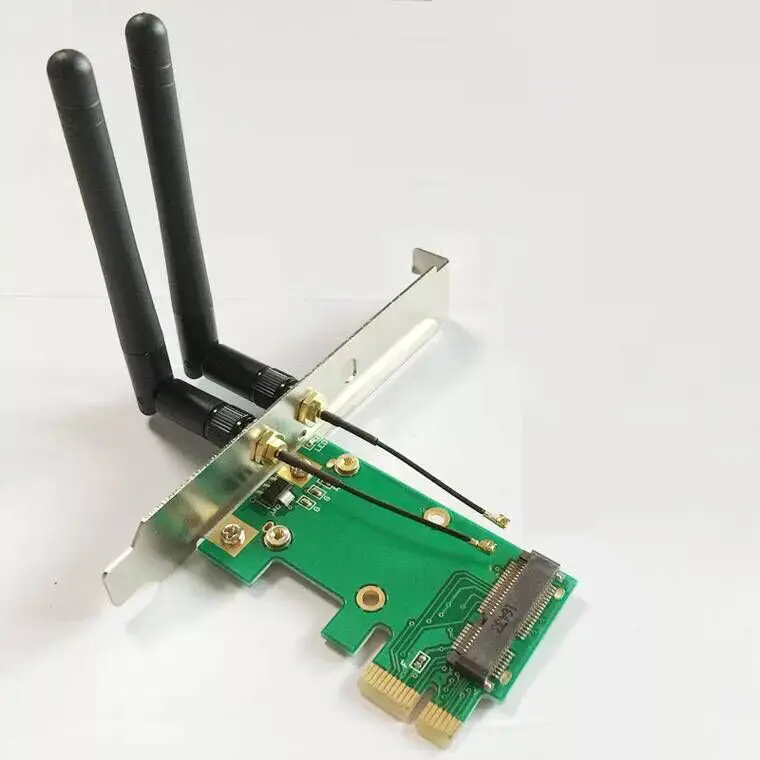 Мини PCI Express мини pcie к PCI-E Настольный беспроводной wifi сетевой адаптер+ 2 антенны