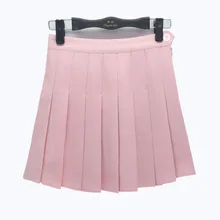 Плиссированная юбка для девочек-подростков Harajuku Femme, школьная форма для лета, Женская юбка с высокой талией, однотонная мини-юбка для девушек ярких цветов