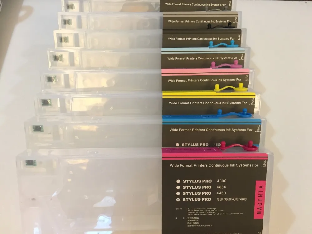 8pcs Refillable ink cartridge for Epson 4880 large format printer refillable with auto reset chips | Компьютеры и офис