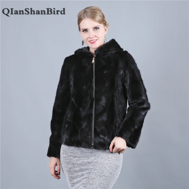 

Real Mink Fur fashion slim coat Winter Genuine Leather simple Clothes warm Natural real Fur Jacket Women outwear Customizable