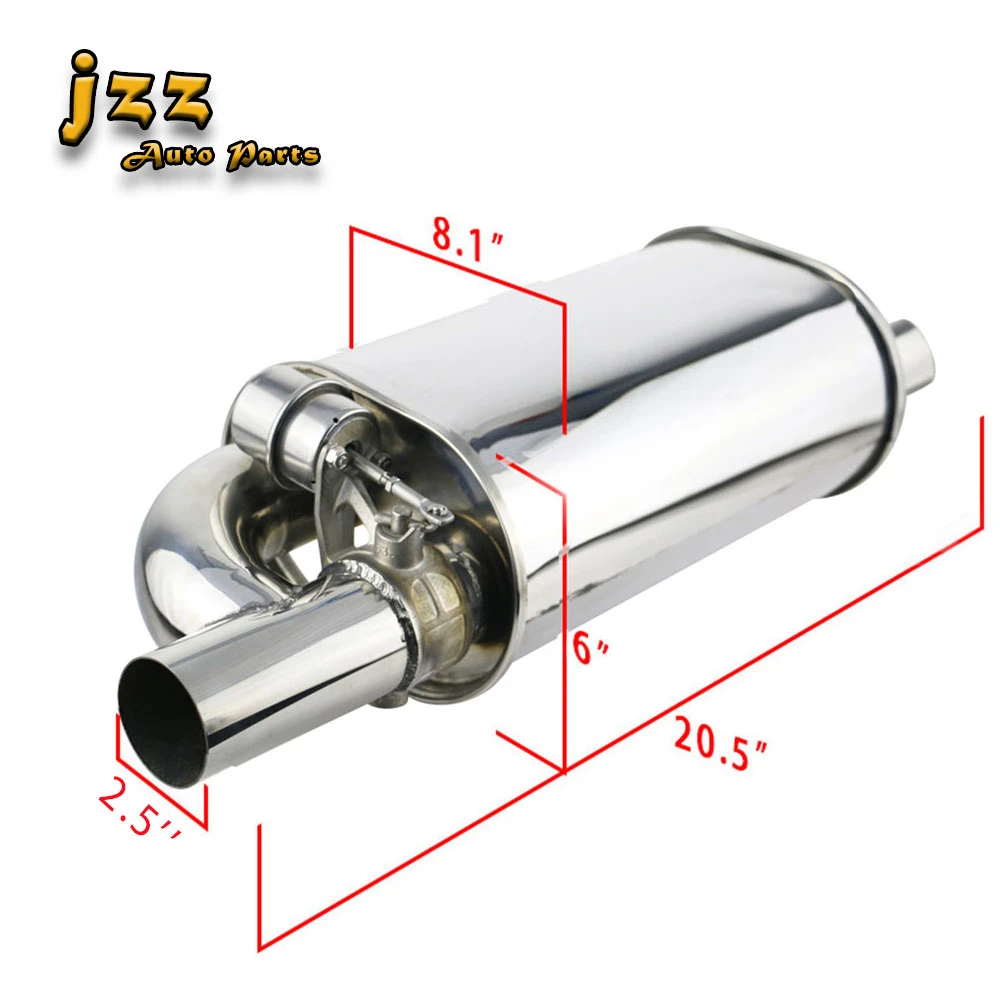 JZZ 2.5" 3'' Change Sound Racing Valve Silencer Oval Car Exhaust