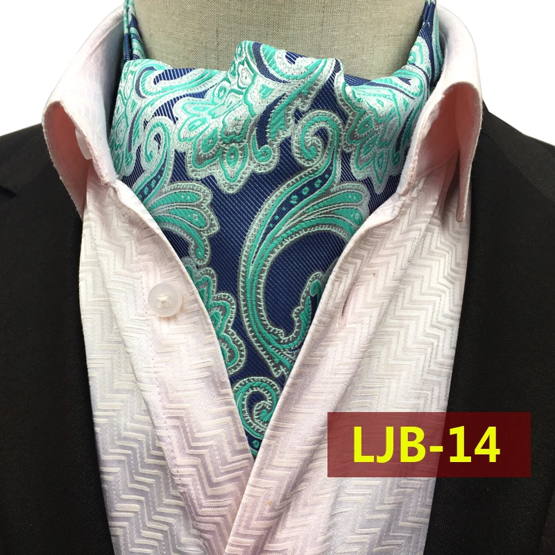 2017 Fashion Gentlemen Collar Handkerchief Blue with Mint Green Paisley Neckerchief High Quality