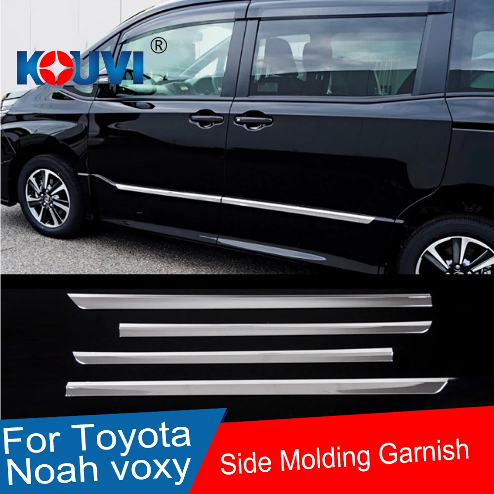 

SIDE DOOR BODY MOLDING TRIM COVER LINE GARNISH STICKER ACCESSORIES 4PCS/SET For Toyota Noah Voxy 80 Series 2014 2015 2016 2017
