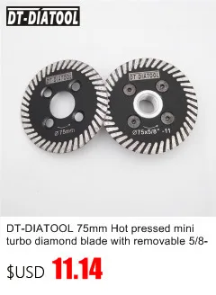 DT-DIATOOL 2pcs Hot pressed mini diamond saw blade one removable 5/8-11 long flange cutting disc carving stone marble concrete