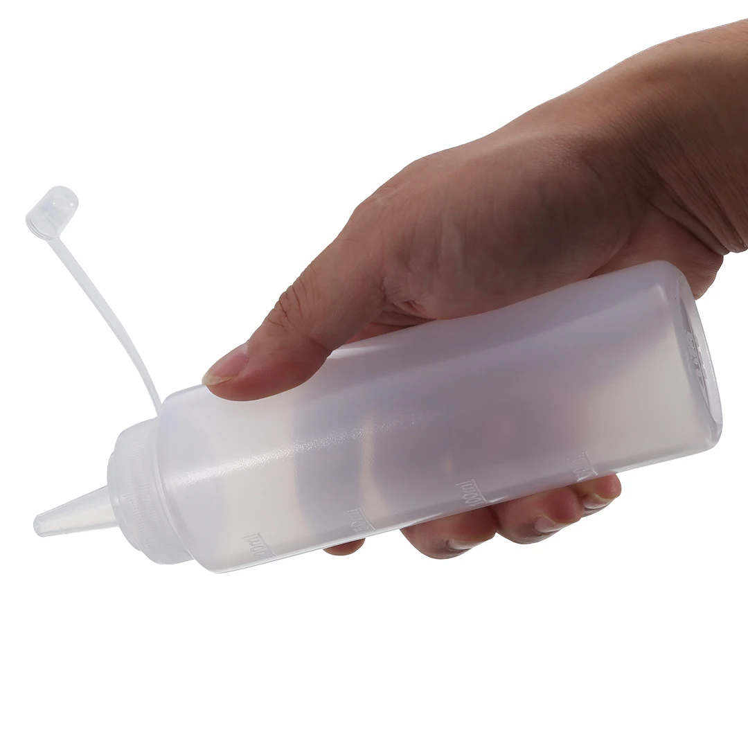 New 6Pcs Kitchen Transparent Plastic Squeeze Bottle Mustard Ketchup Dispenser Tube For Home Storage & Organization Supplies