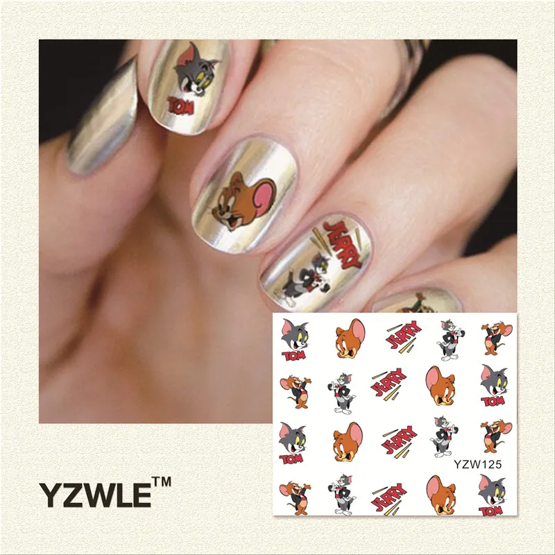 

YZWLE 1 Sheet 6.5*5.2CM Katon Nail Art Water Decal Sticker Fashion  Tips Decoration