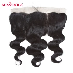 Miss Rola Hair Body Wave 13x4 Lace Frontal Closure Remy Hair Natural Color Peruvian Hair Pre Plucked With Baby Hair Ear To Ear