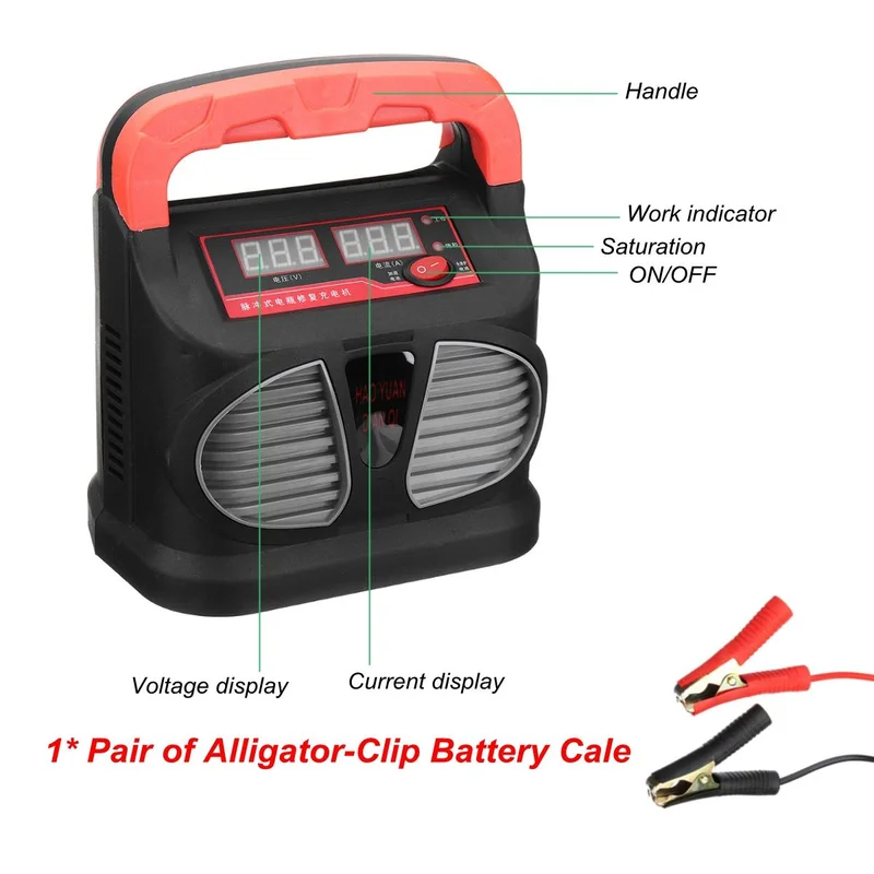 12 V/24 V 15A для автомобилей и мотоциклов Батарея Зарядное устройство полностью