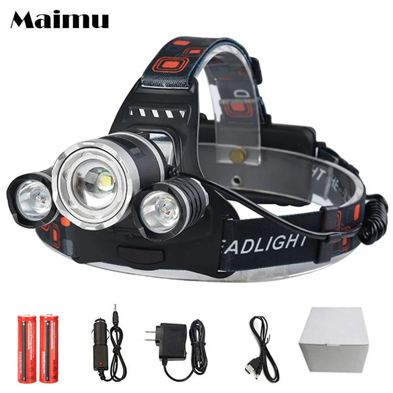 Maimu LED Headlamp Zoomable 13000Lm T6 Head Flashlight Torch Sensor Rechargeable Light Forehead Lamp Fishing Headlight | Освещение