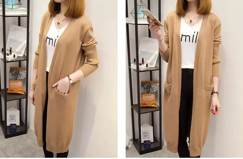khaki Chandail Femmes Ouvrir Poncho 2017 Cardigans Beige black H293 Printemps Marque gray Automne Cardigan Point Lâche Tricoté Casual Coffee Long Tc1l3uKFJ5