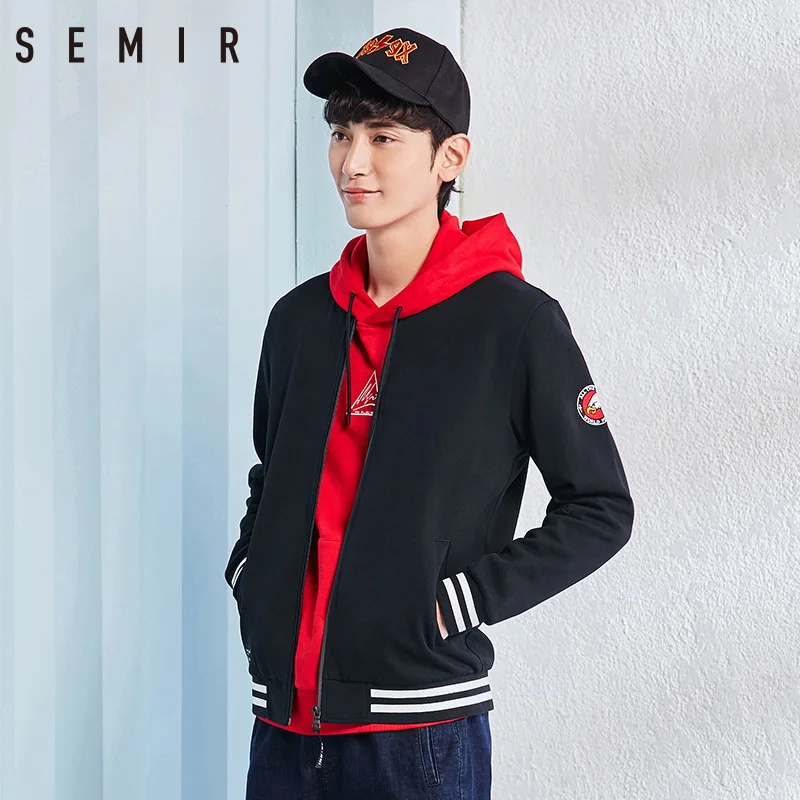 SEMIR куртки мужские толстовки с воротником для подростков в студенческом стиле