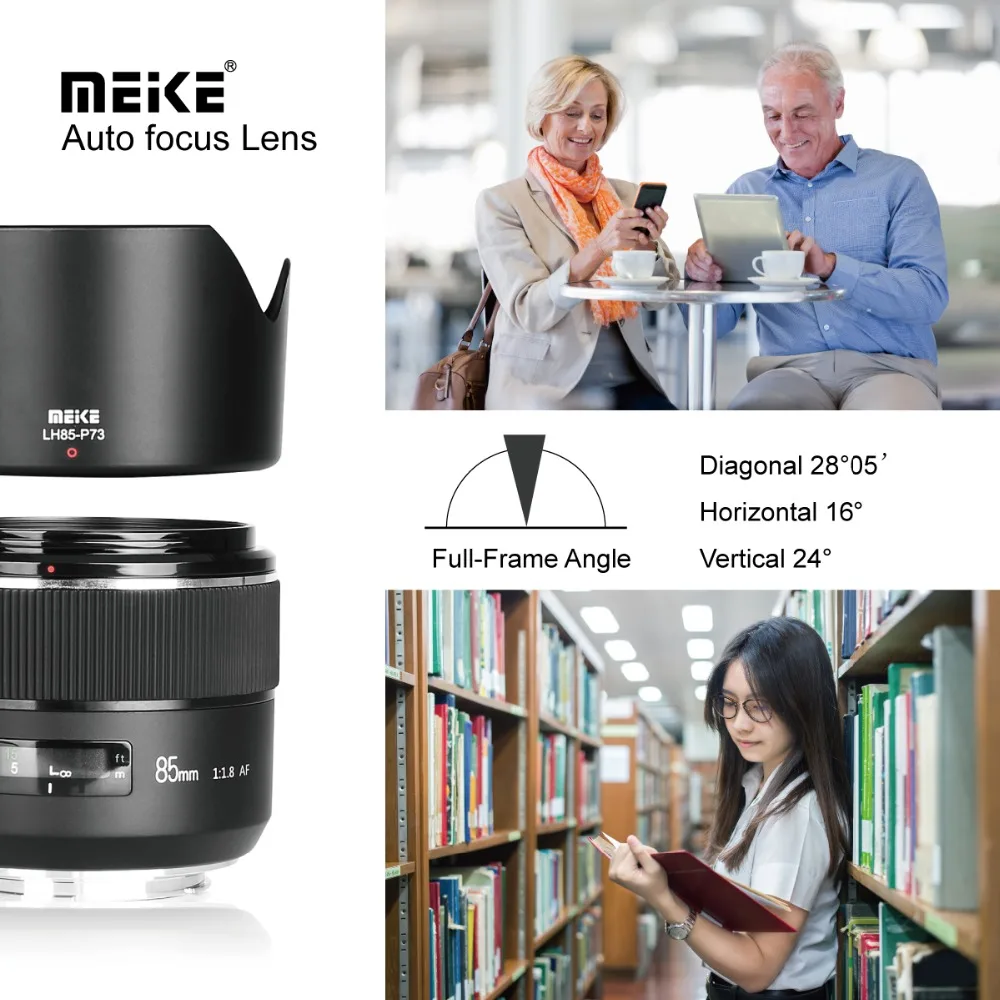  Meike 85mm F/1.8 Full Frame Auto Focus Portrait Prime Lens for Canon EOS EF Mount Digital SLR Camer