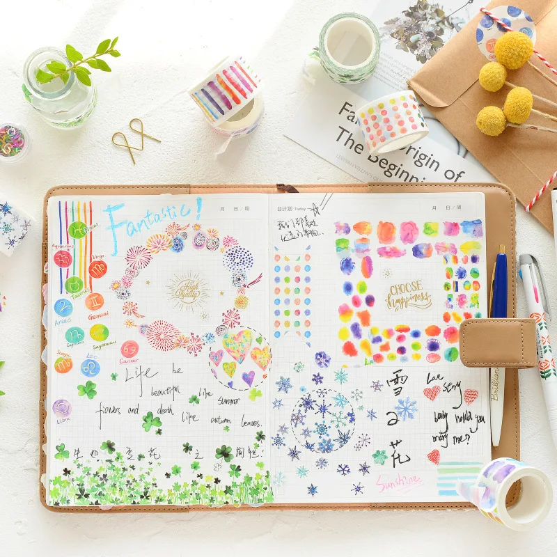 

20 pcs/Lot Decorative color paper washi tape 3cm Star Love Dot Snow Line masking tapes sticker scrapbooking Stationery A6349