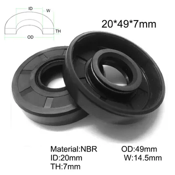 

15pcs/NBR Shaft Oil grease Seal TC-20*49*7 Rubber Covered Double Lip With Garter Spring/Gasket of motorcycle part