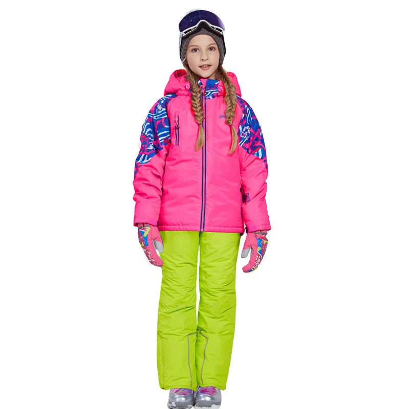 Dollplus/детский лыжный зимний костюм; зимняя одежда; Водонепроницаемая Куртка; брюки; комбинезоны для девочек-подростков; спортивная верхняя одежда; комплект одежды; костюм для лыж