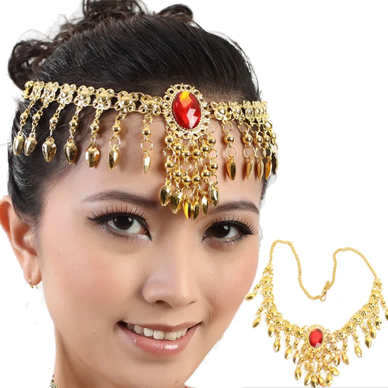 Buy 2017 Belly Dance Costume Red Gem Headwear Bead
