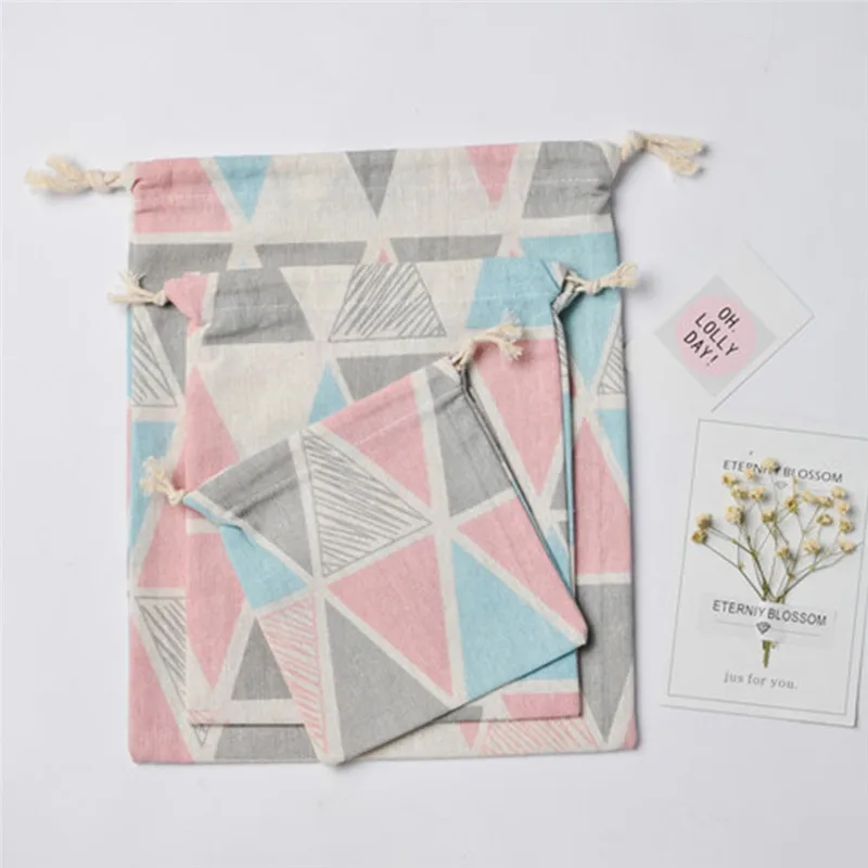 Fashion Canvas Drawstring Small Cosmetic Bag Travel Make Up Case Organizer Storage Makeup Pouch Toiletry Beauty Wash Kit Box