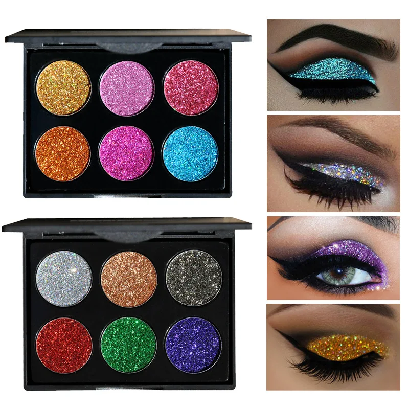 Женская Блестящая палитра теней для век с блестками|shiny eyeshadow palette|glitter eye shadowbrand