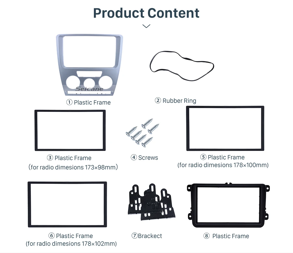 Seicane двойной Din Автомобильная стерео рамка для приборной доски отделка для 2007 2008 2009 Skoda Octavia окруженная панель пластины