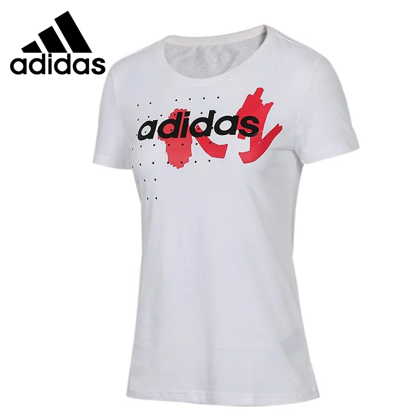 Новинка оригинальные женские футболки Adidas NEO W FV 2 спортивная одежда с коротким