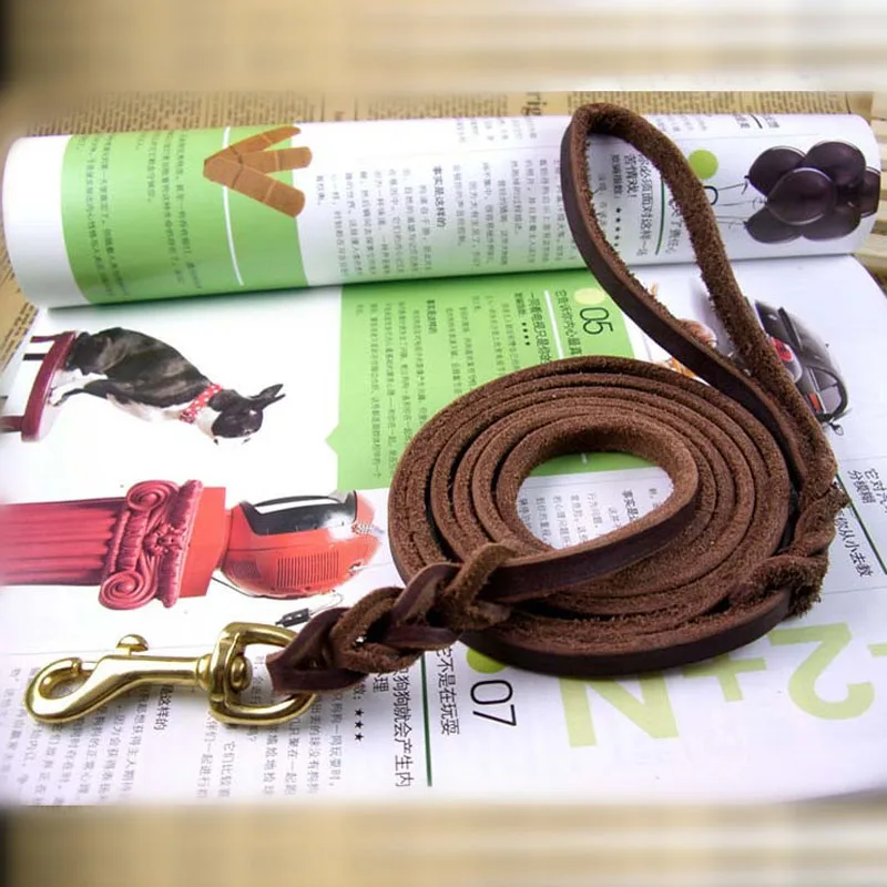 ##BUY Cowhide Braided Leather Dog Leash Pet K9 Walking Training Leash Lead For Medium Large Dogs German Shepherd Gift Dog Training