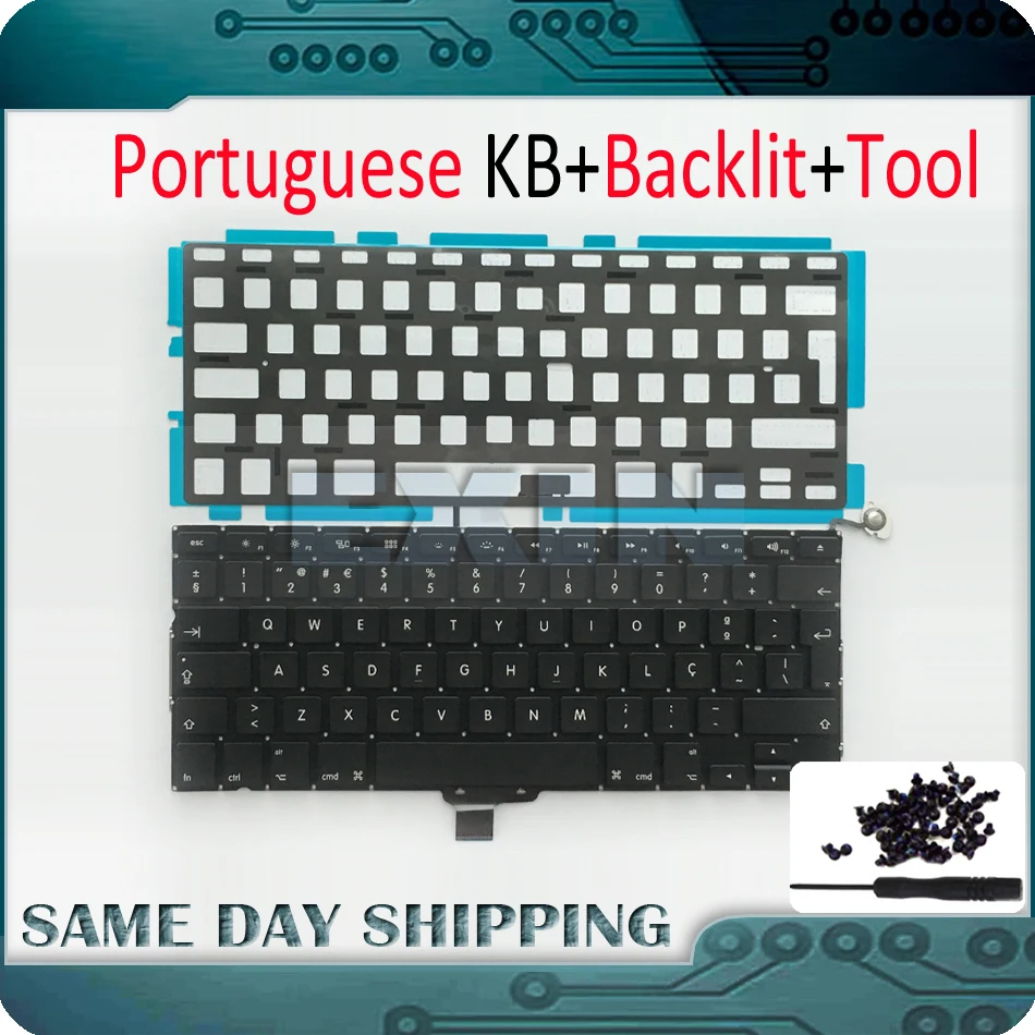 

OEM NEW for Macbook Pro 13" A1278 Portuguese Keyboard Potugal +Backlight Backlit+Screws 2009 2010 2011 2012 Year