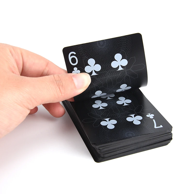 1 компл.. см 5,8*8,8 см водостойкий ПВХ покер черный игральные карты креативный подарок покерные карты