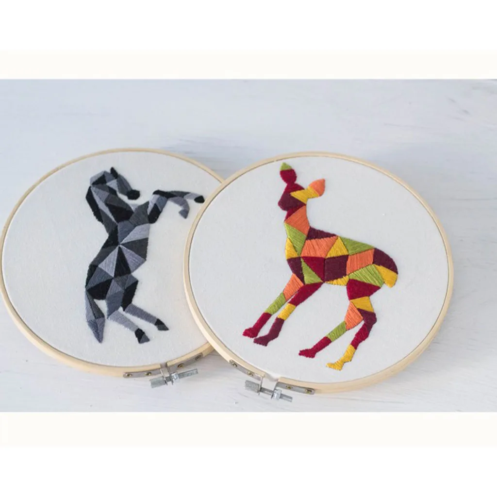 DIY Animals Pattern Embroidery Kits for Beginner Needlework 3D Cross Stitch Embroidery Set Craft Sewing Accessories