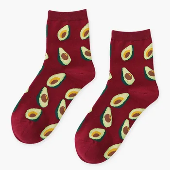 

2018 tropical fruit and art tide socks Whole cotton middle tube stocks