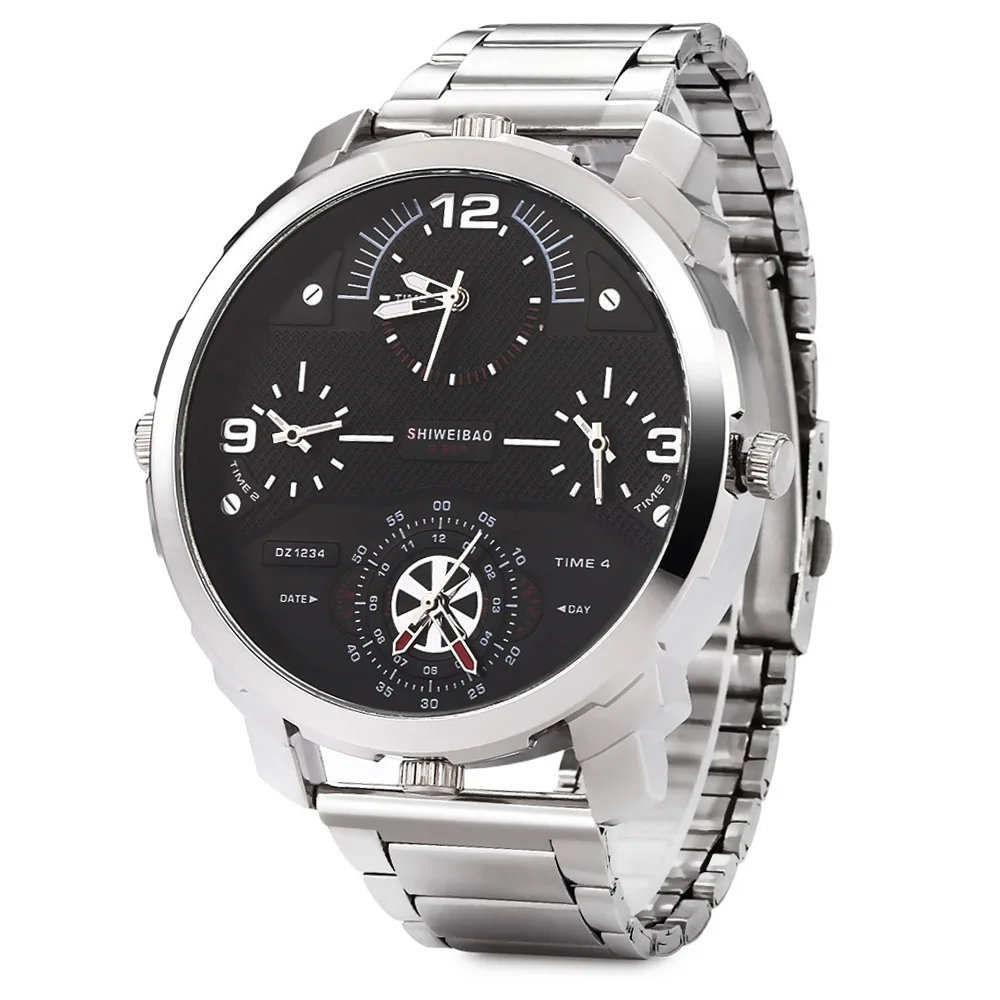 Top Luxury Brand Quartz Stainless Steel Watches Men Multifunction