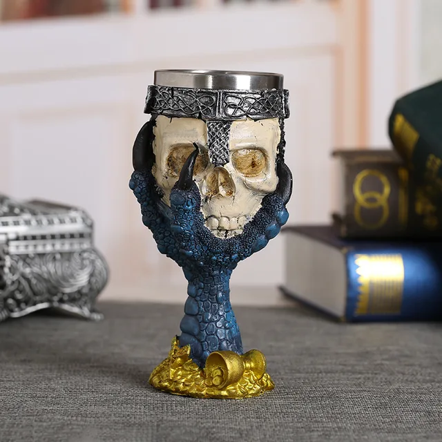 $US $6.13 Stainless Steel Retro Coolest Resin Skull Goblet Claw Wine Glass Gothic Cocktail Glasses Wolf Whisk