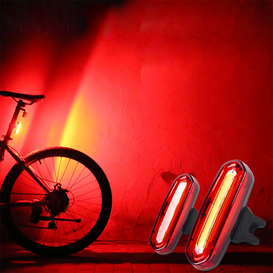 Clearance NEWBOLER Rechargeable Bicycle Tail Light LED USB Mountain Bike Taillight MTB Safety Warning Cycling Rear Light Lamp Waterproof 8