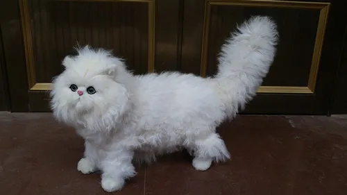 big simulation white cat polyethylene & fur white Persian model gift about 45x35cm160 big simulation white cat polyethylene & fur white Persian model gift about 45x35cm160