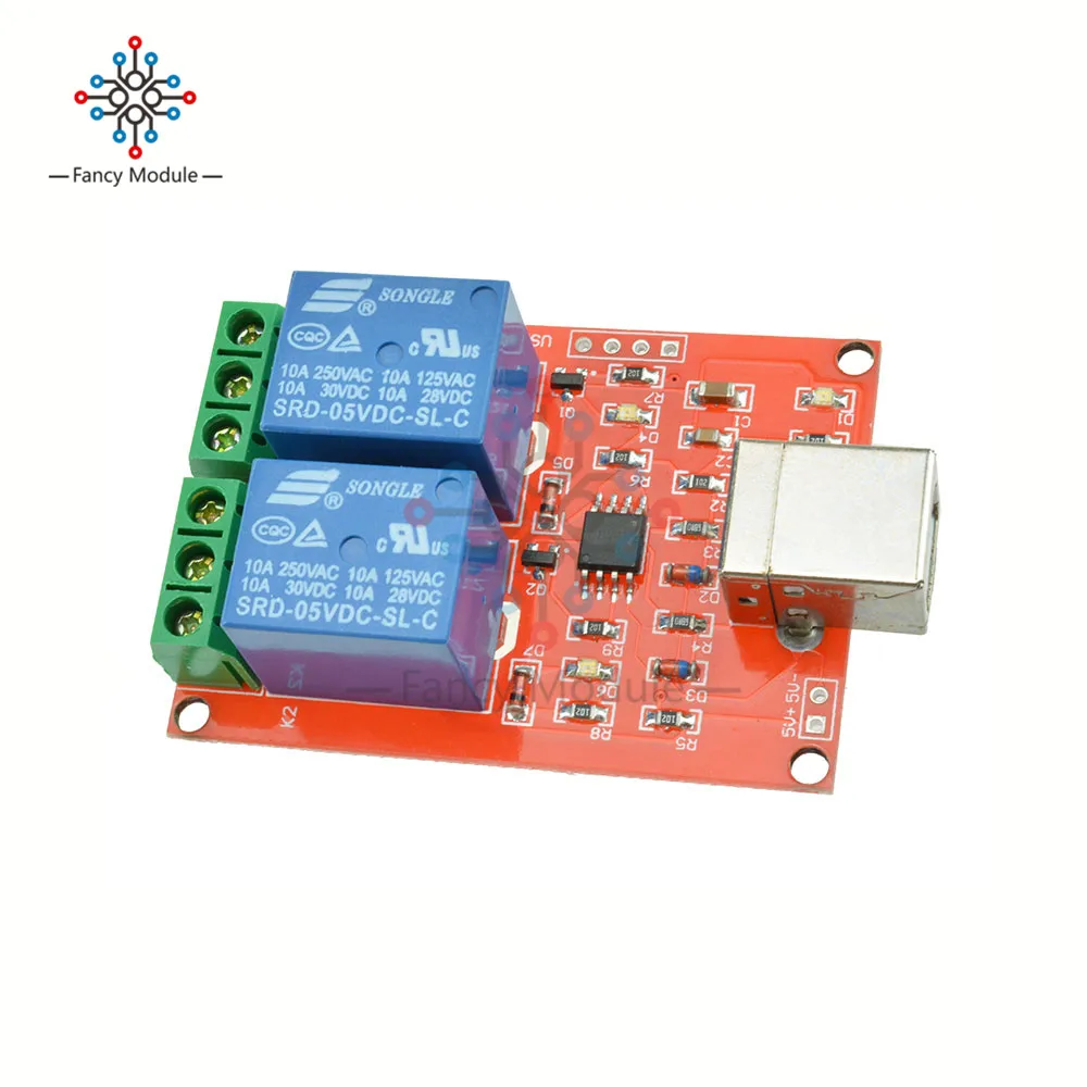 

5V USB Relay 2 Channel Programmable Computer Control For Smart Home