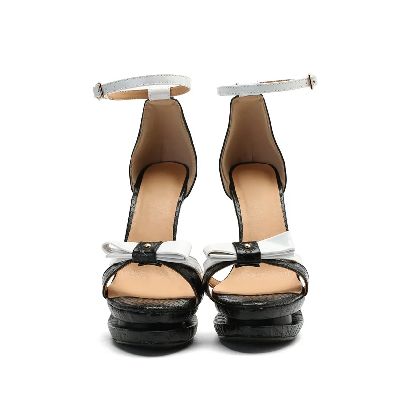DoraTasia/Мода, большие размеры 34-47, вечерние туфли на платформе с открытым носком и ремешком с пряжкой, свадебные женские туфли на высоких каблуках, женские туфли-лодочки