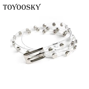 

2018 New Arrival Women's Belt Novelty Transparent Clear Waist Belt Plastic Square Shape Buckle Waist Sweet Female Belt TOYOOSKY