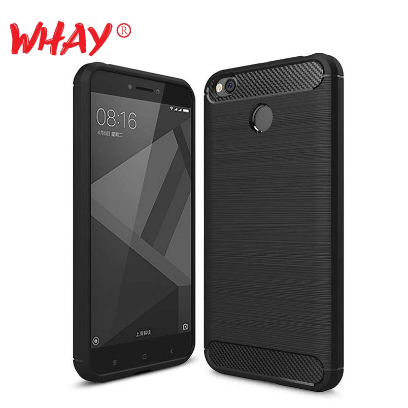 Чехлы WHAY 4X для Xiaomi Redmi чехол из углеродного черного мягкого ТПУ Xaomi 4x Fundas Redmi4X