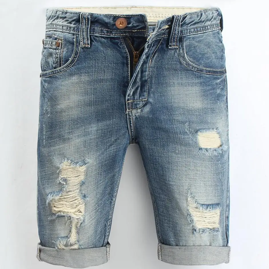 Summer high waist fashion Denim Shorts Men Jeans Mens Jean Shorts Hole