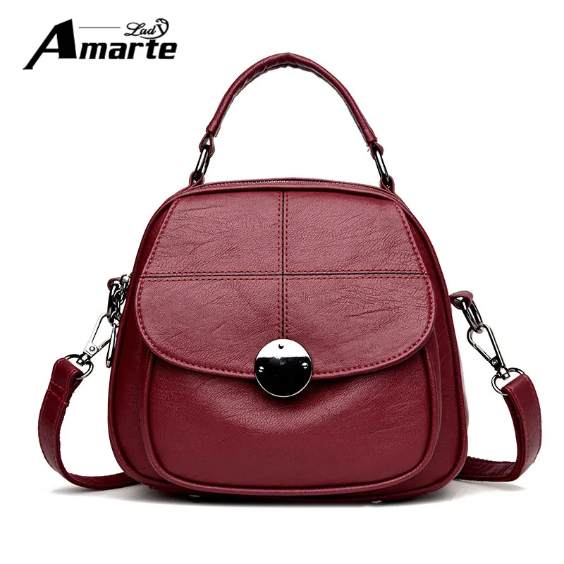 New Fashion Women Leather Backpacks 2017 Luxury Designer Women Solid Shoulder Bag for Female Hand bags