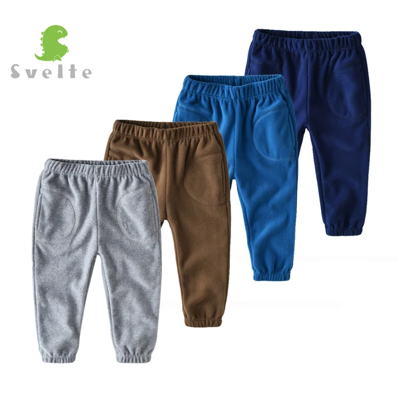 SVELTE 2-7 Yrs Boy's Thick Fleece Pant with 2 Pockets for Autumn Winter Chlidren Casual Solid Trousers Kids Joggers Sweatpants SVELTE 2-7 Yrs Boy's Thick Fleece Pant with 2 Pockets for Autumn Winter Chlidren Casual Solid Trousers Kids Joggers Sweatpants